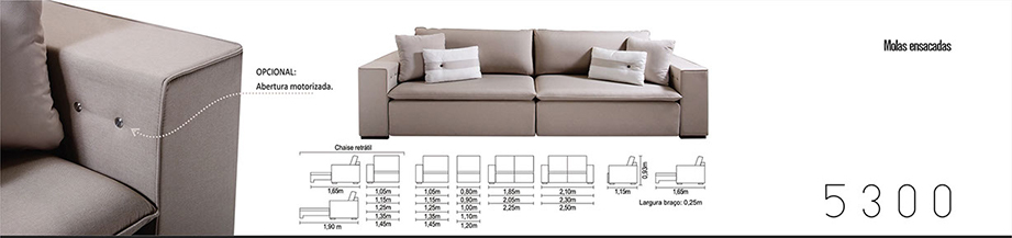 Sofá Retrátil para escritório e ambientes 5300 medidas